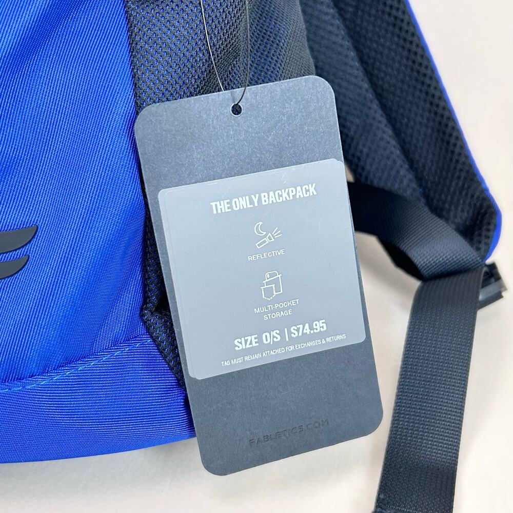 Fabletics Roll Top Laptop Sleeve Nylon Reflective Blue The Only Backpack NWT - Picture 5 of 8